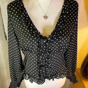 Long Sleeve Polka Dot Print